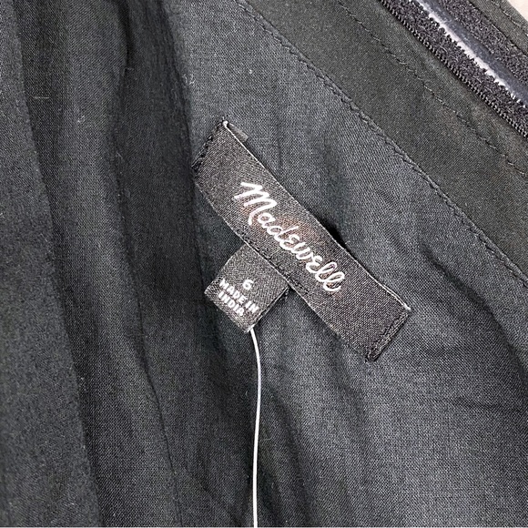 Madewell Ruffled One-Shoulder Midi Dress Black NWT - Picture 14 of 16